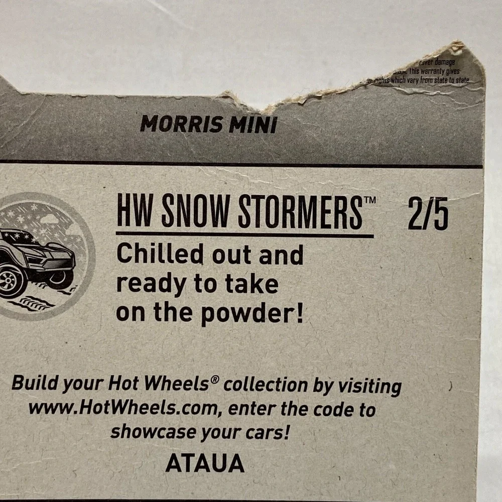 Hot Wheels Mini Morris 231/365 Light Blue HW Snow Stormers 2/5 Die-cast 1:64 Car